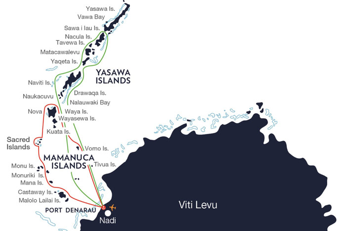 Captain Cook Fiji Cruise Map