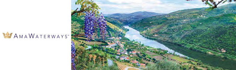 View of winding river bend in portugal