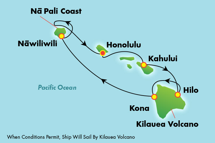 NCL Hawaii Cruise Map