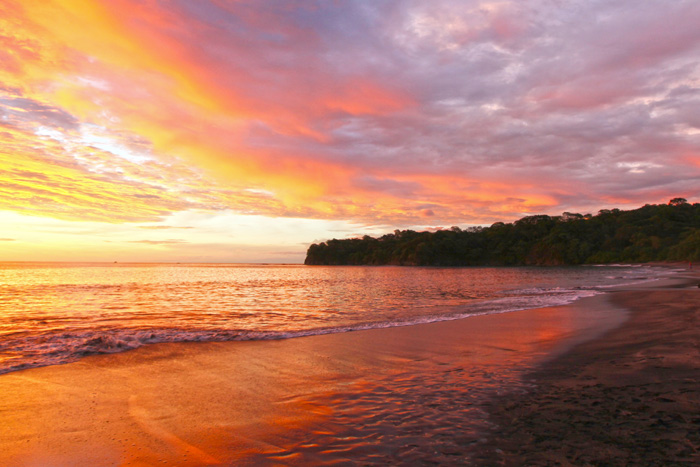 Sunset at beach in Guanacaste